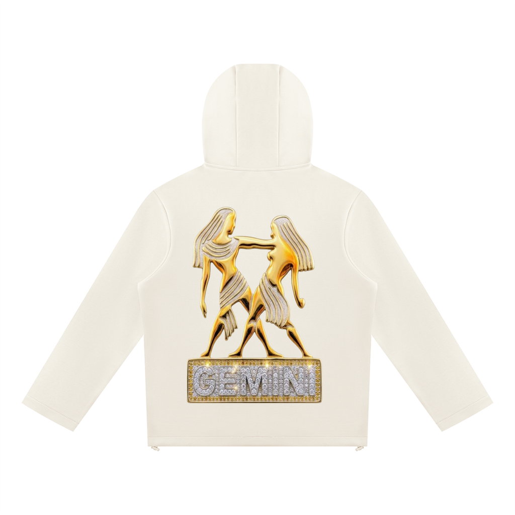 Gemini Unisex Paneled Full Zip Hoodie