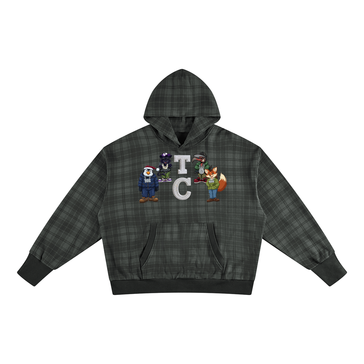 The Crew Unisex Plaid Color Block Hoodie