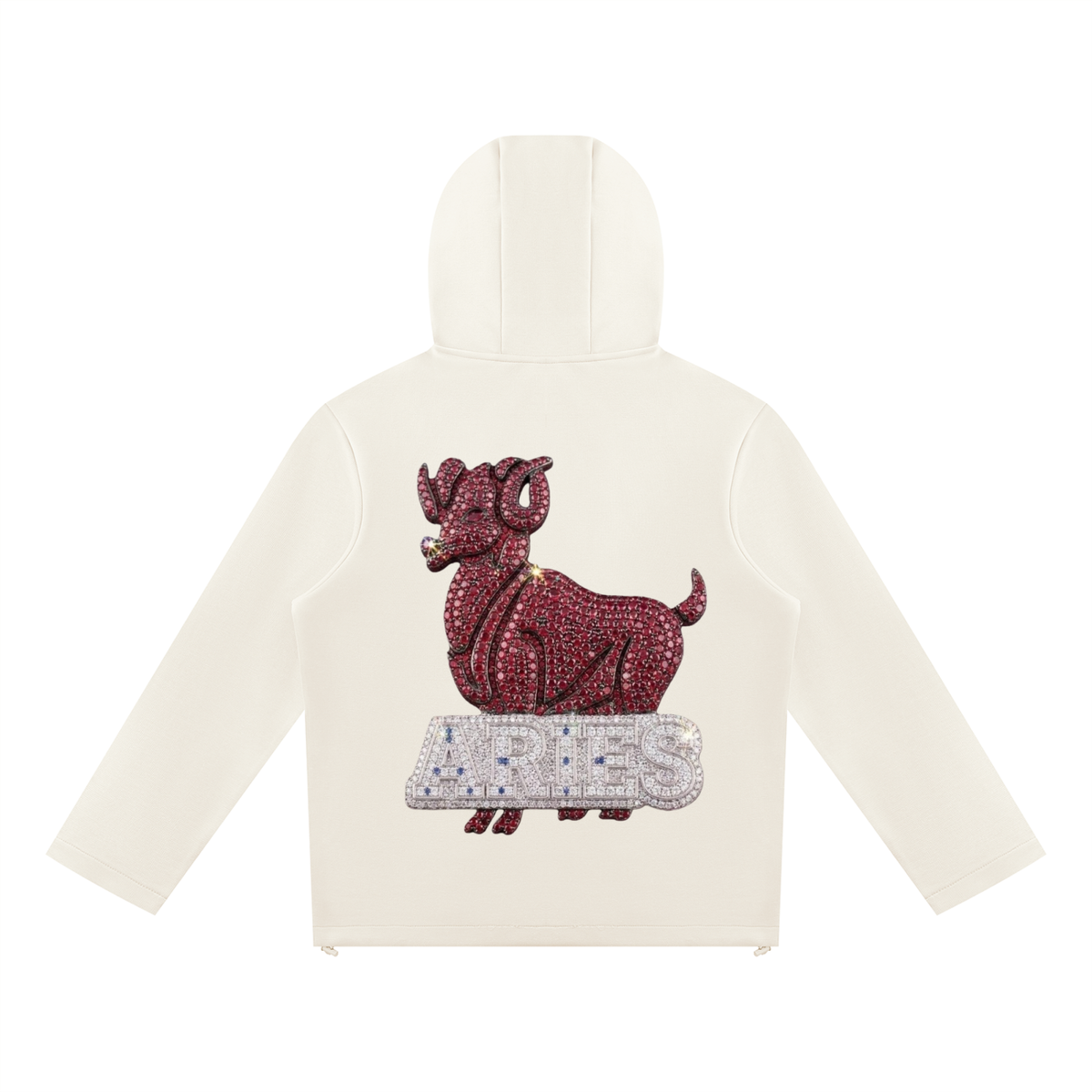 Aries Unisex Paneled Full Zip Hoodie
