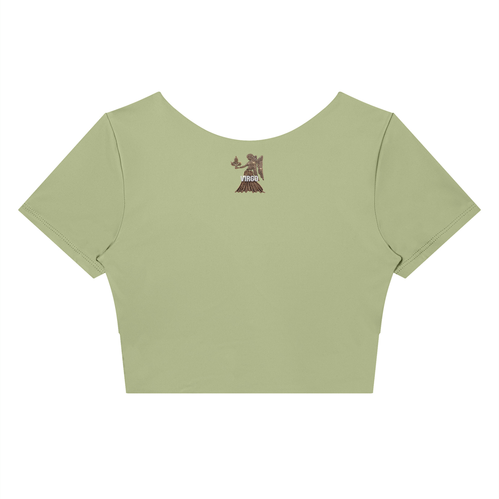 Virgo Women's Panelled Crop Yoga T-Shirt