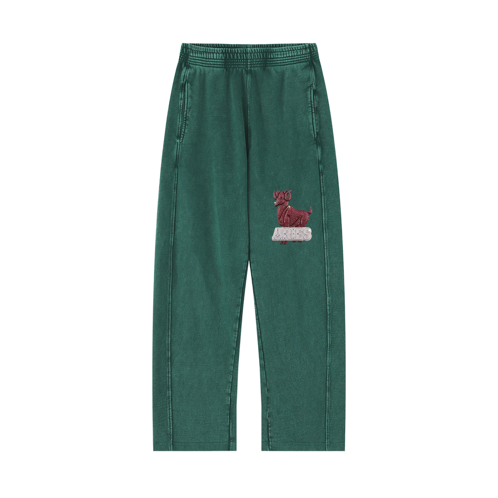 Aries Unisex Mineral Wash Straight Sweatpants
