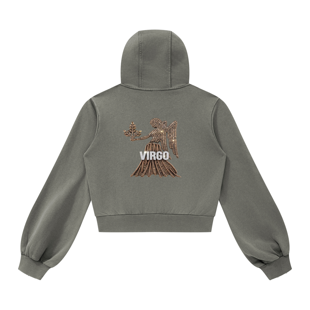 Virgo Vintage Wash Full Zip Hoodie