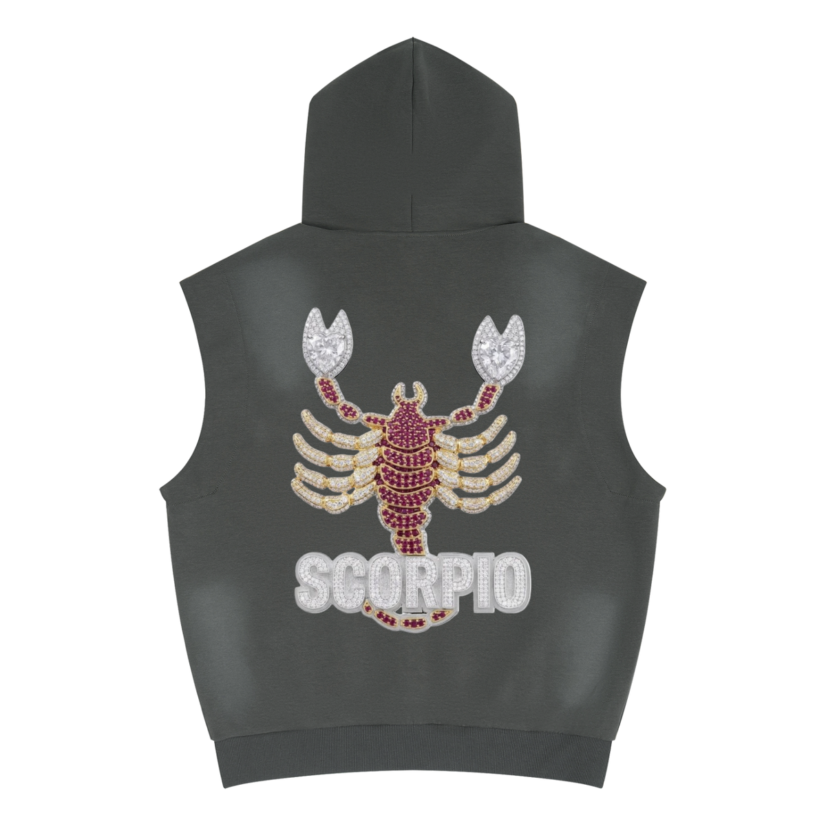 Scorpio Unisex Vintage Wash Sun Fade Sleeveless Hoodie