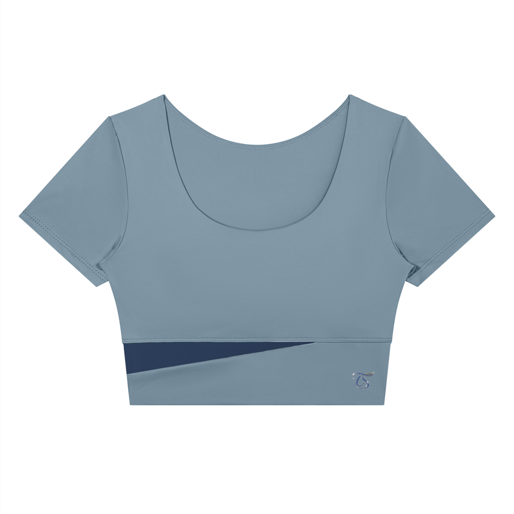 Libra Women's Panelled Crop Yoga T-Shirt