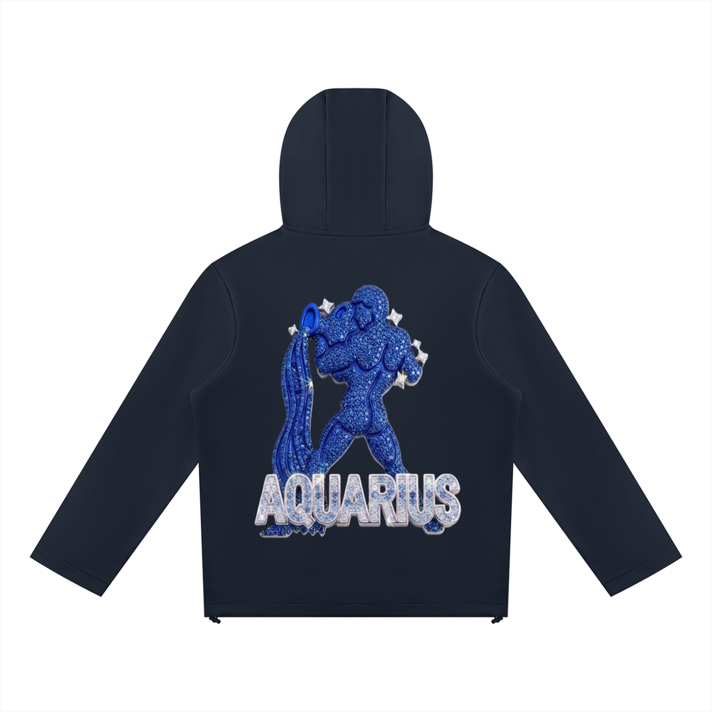 Aquarius Unisex Paneled Full Zip Hoodie