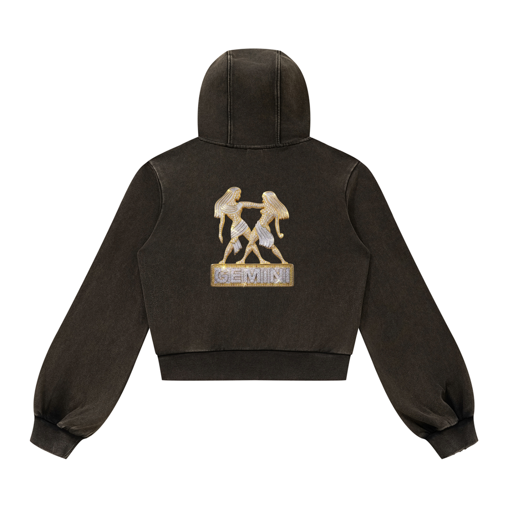Gemini Vintage Wash Full Zip Hoodie