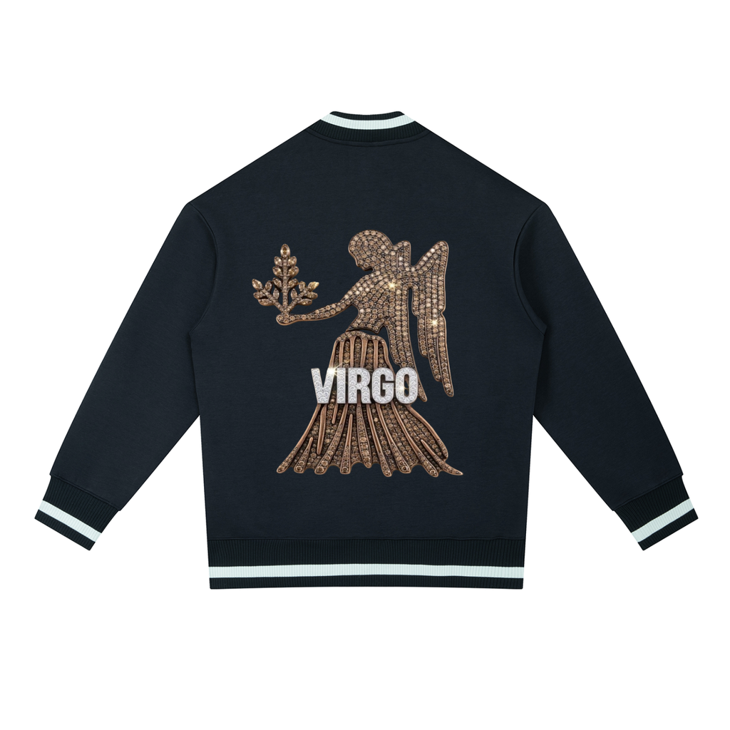 Virgo Contrast Piping Zip Bomber Jacket