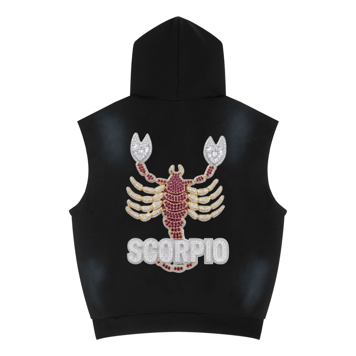 Scorpio Unisex Vintage Wash Sun Fade Sleeveless Hoodie