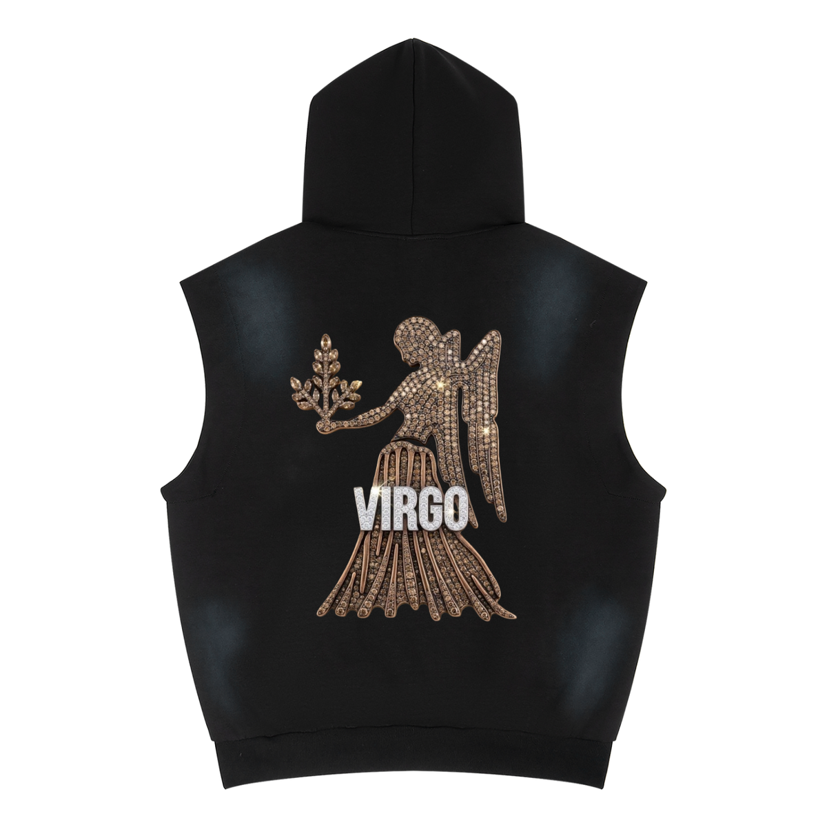 Virgo Unisex Vintage Wash Sun Fade Sleeveless Hoodie