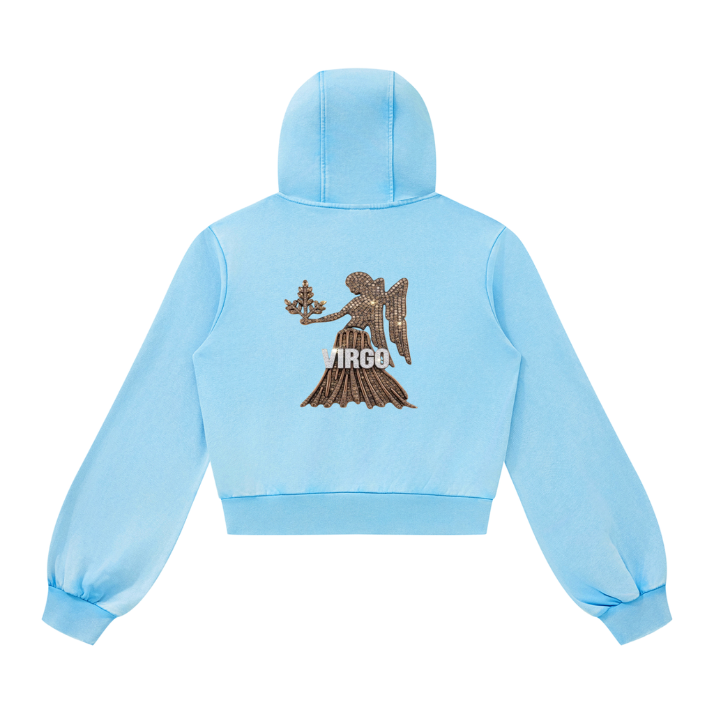 Virgo Vintage Wash Full Zip Hoodie