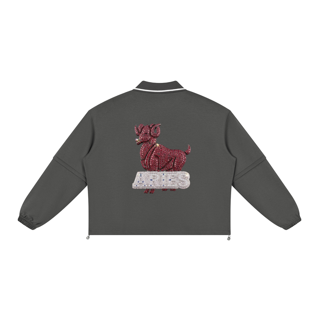 Aries Unisex Boxy Collared Detachable Sweatshirt