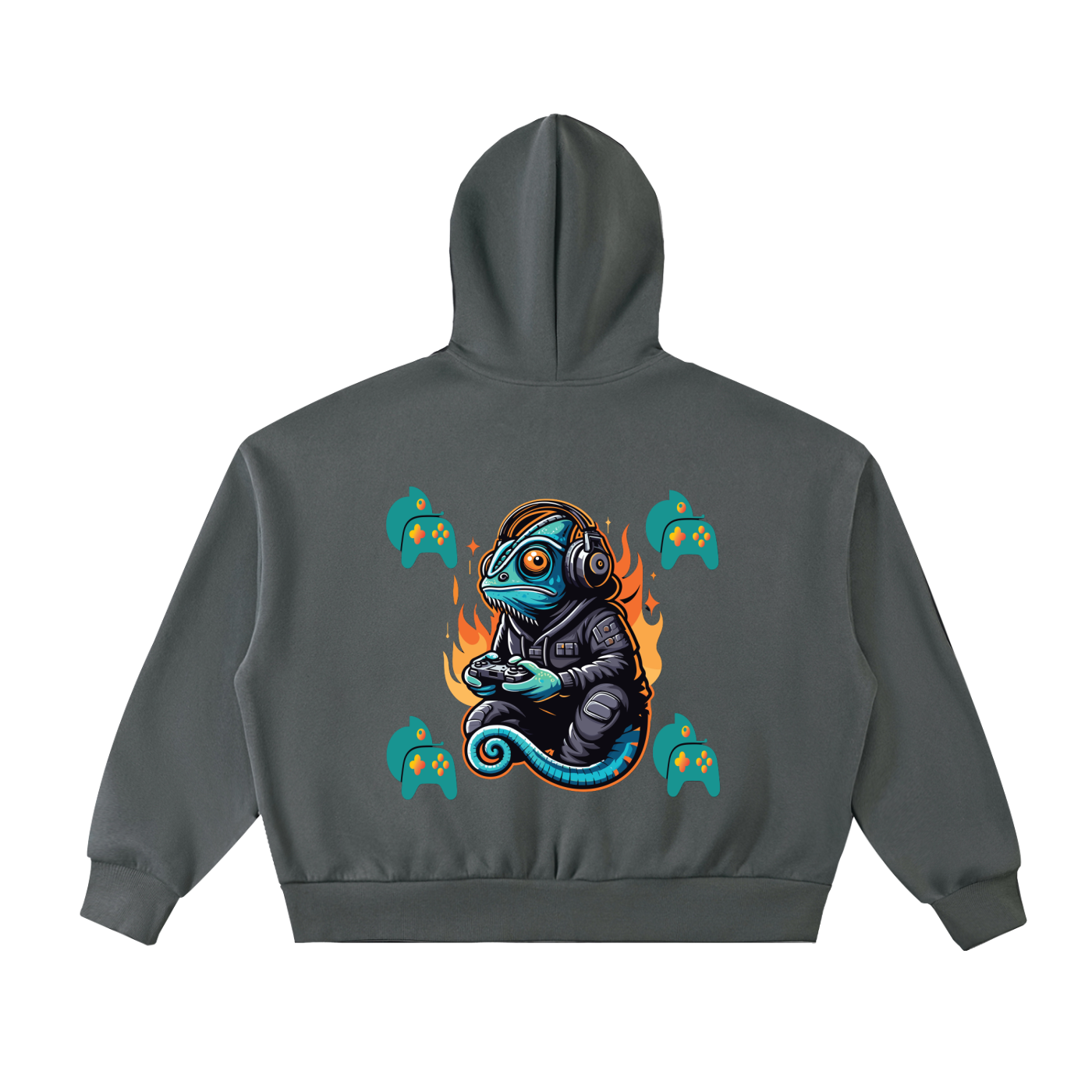 Fleeced Full-Zip Boxy Hoodie