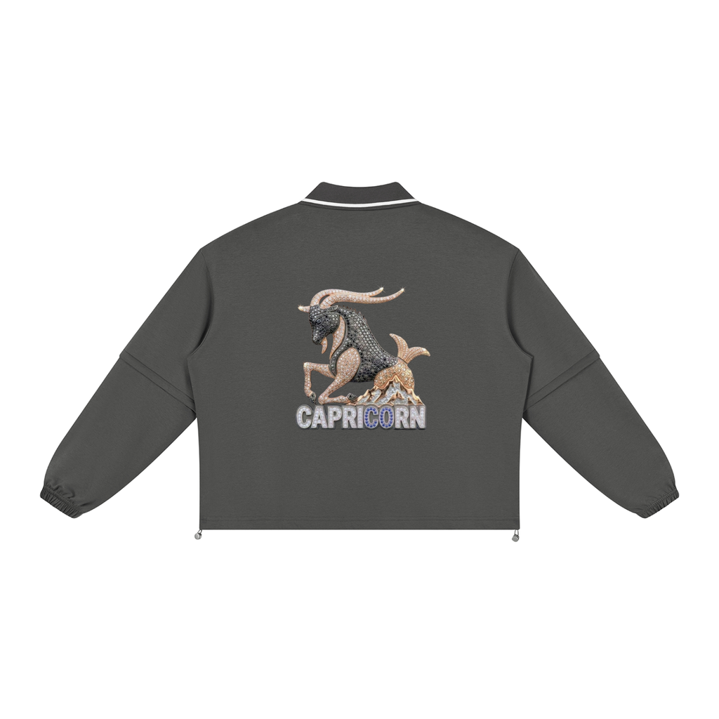 Capricorn Unisex Boxy Collared Detachable Sweatshirt
