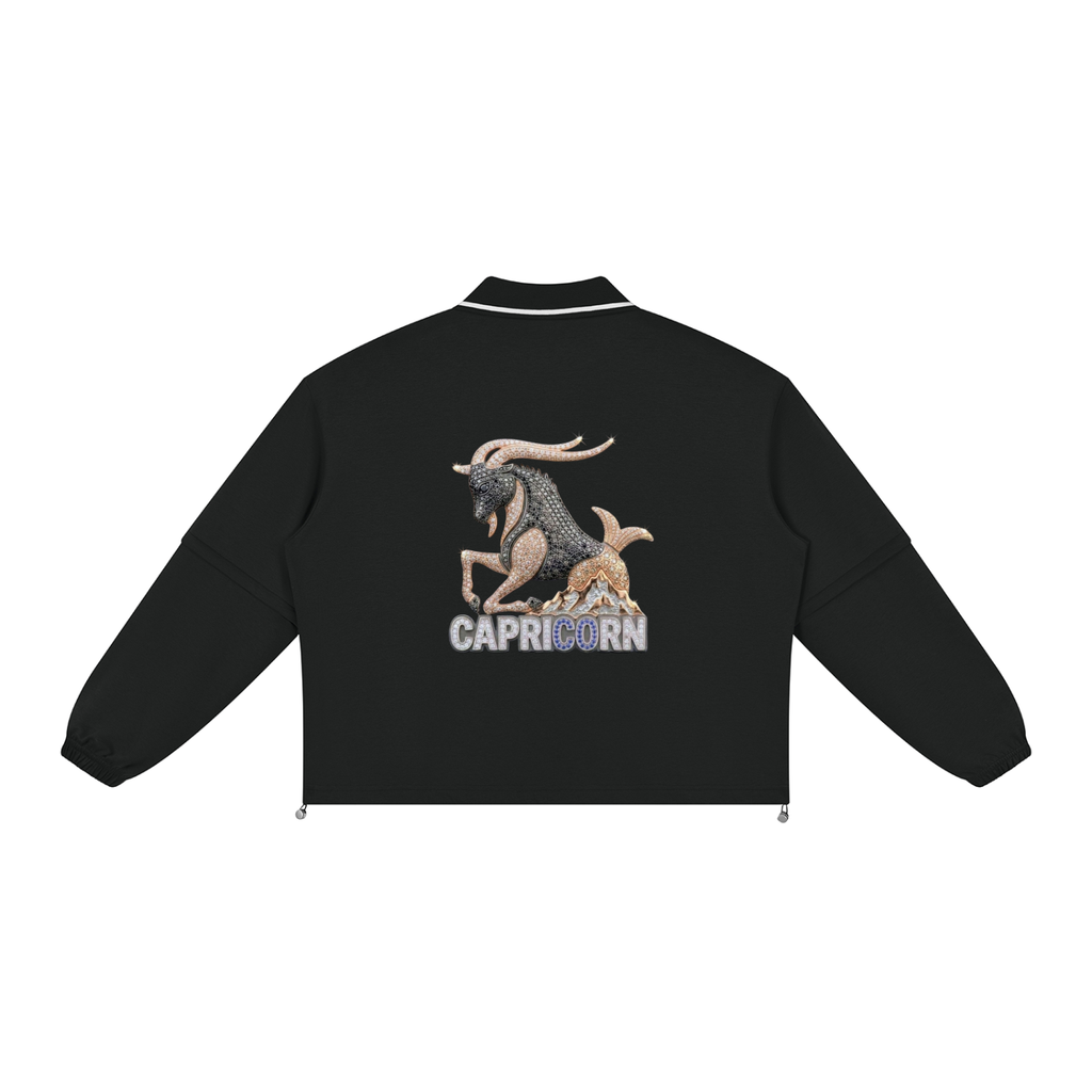 Capricorn Unisex Boxy Collared Detachable Sweatshirt