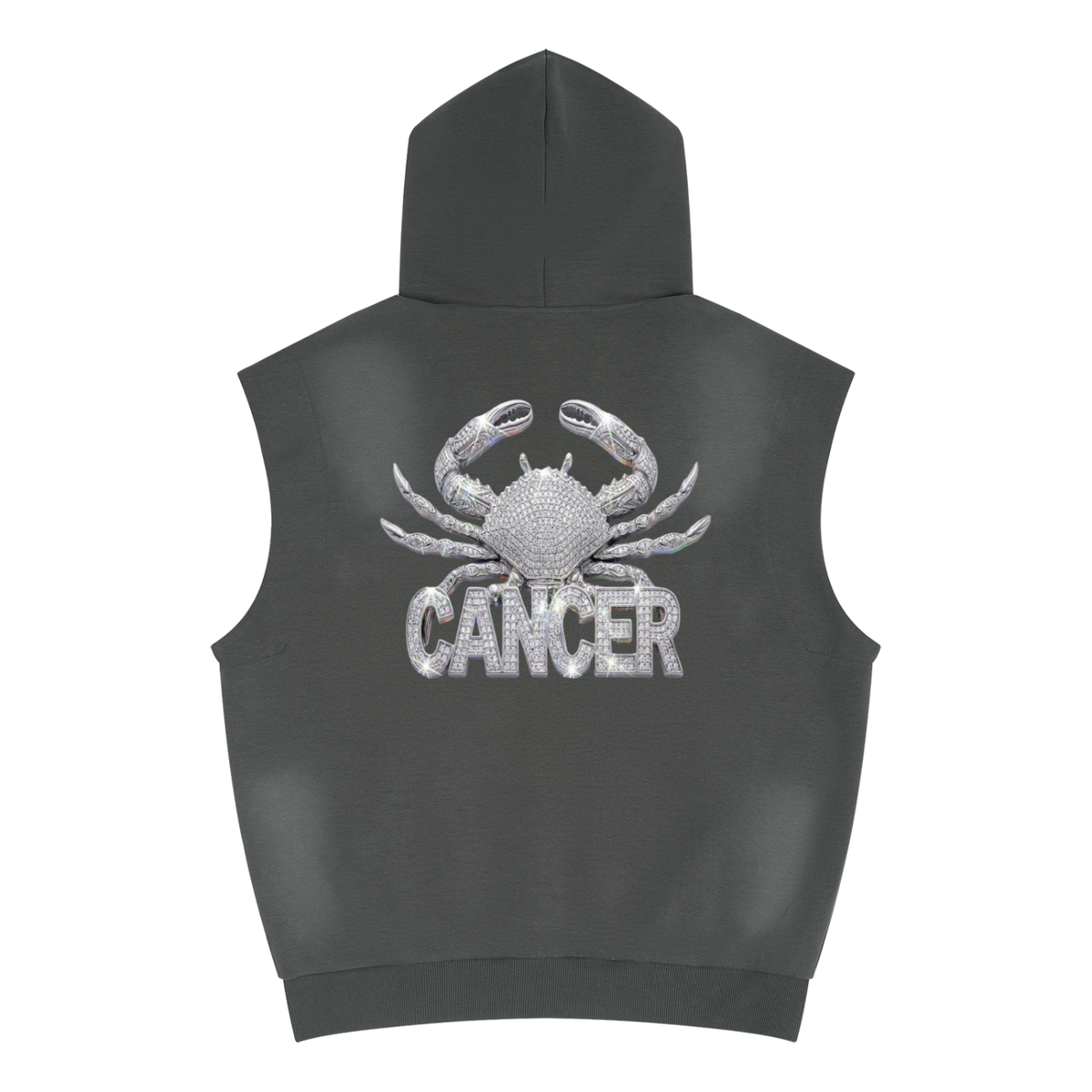 Cancer Unisex Vintage Wash Sun Fade Sleeveless Hoodie