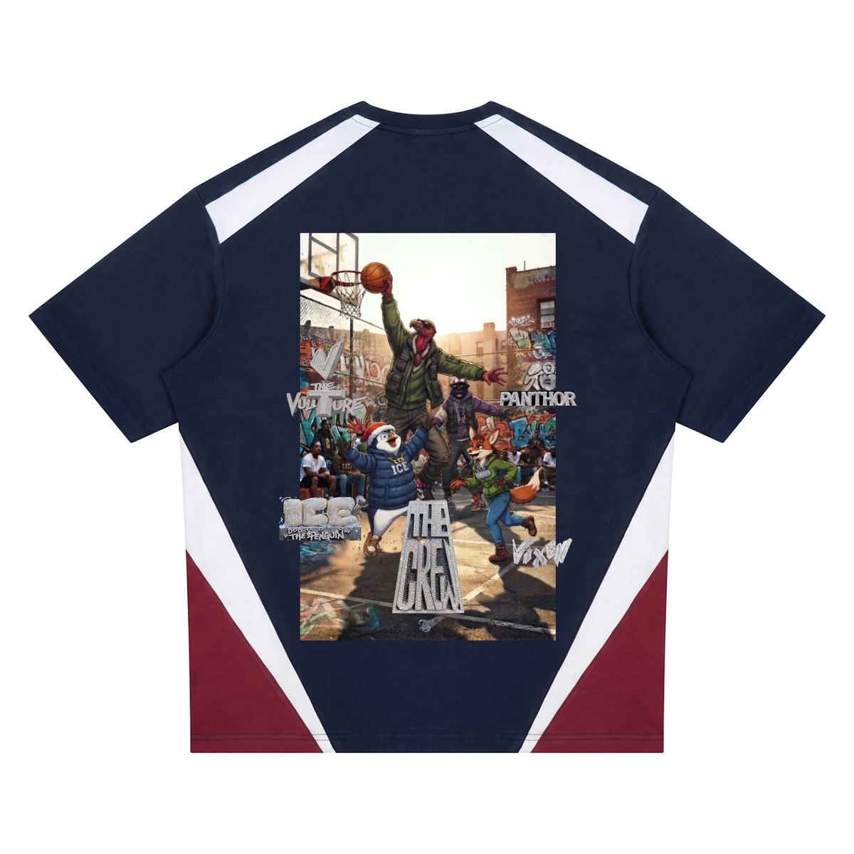 The Crew  B-Ball Scene Unisex Color Block T-Shirt
