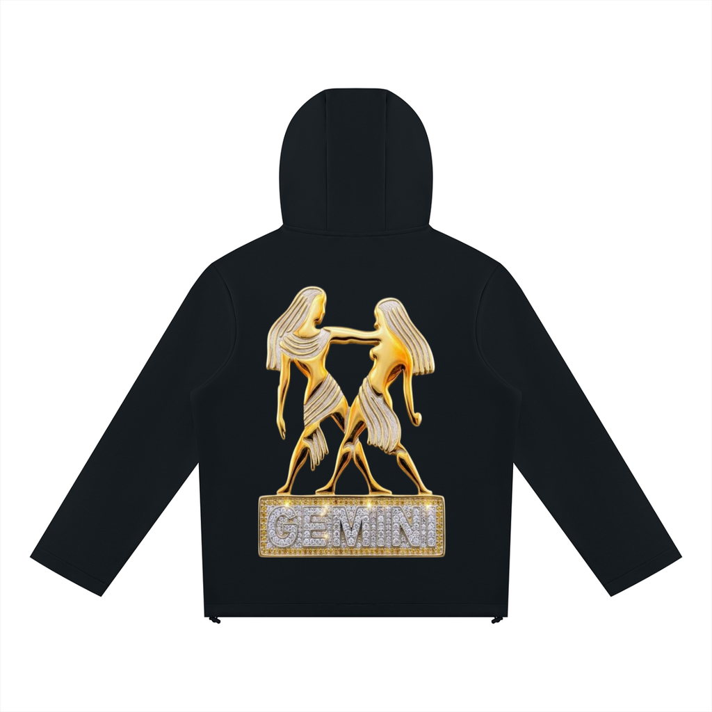 Gemini Unisex Paneled Full Zip Hoodie