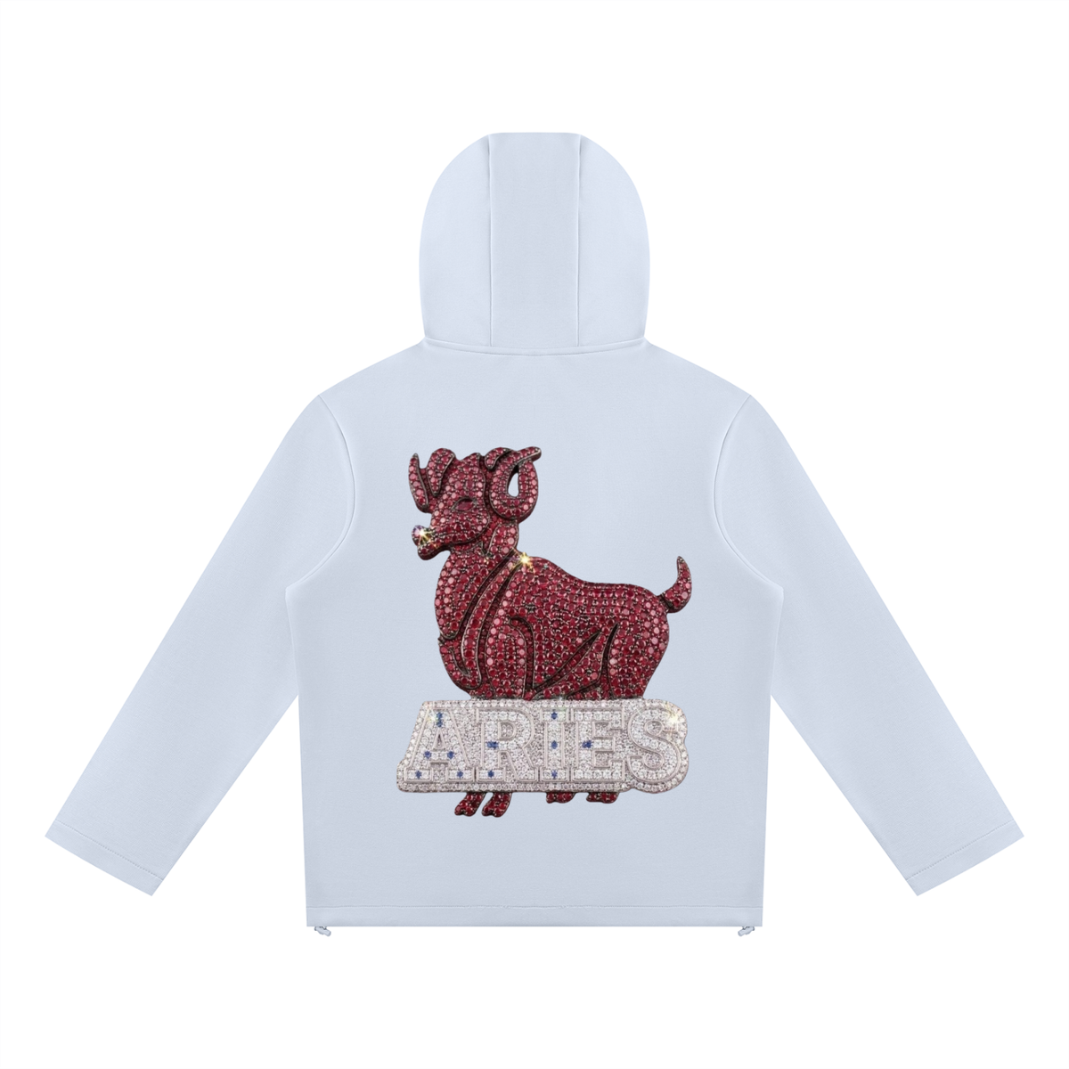 Aries Unisex Paneled Full Zip Hoodie