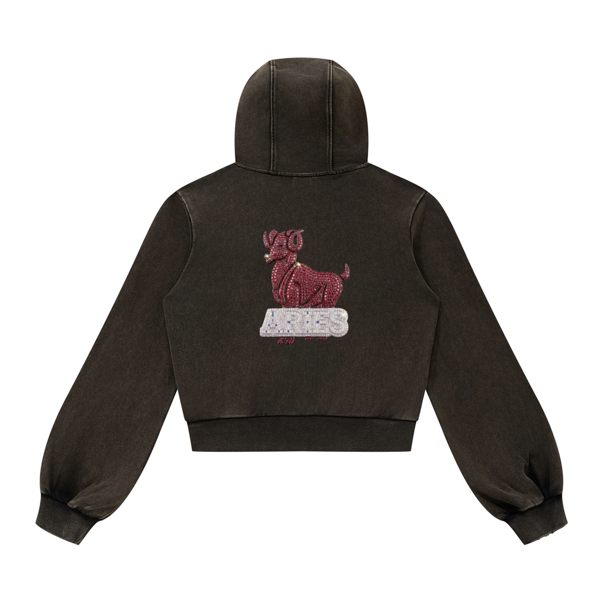 Aries Vintage Wash Full Zip Hoodie