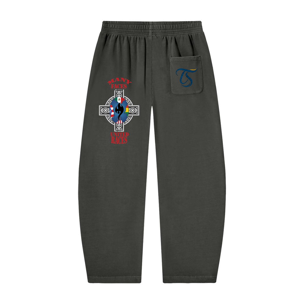Unisex Vintage Washed Barrel Leg Sweatpants