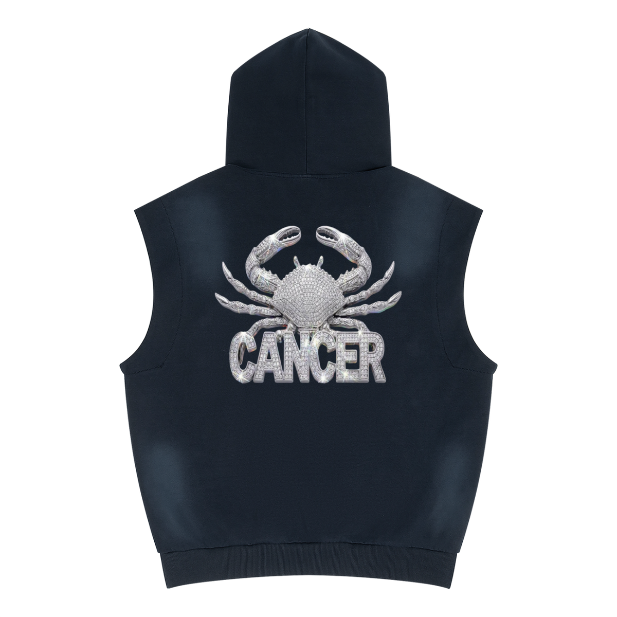 Cancer Unisex Vintage Wash Sun Fade Sleeveless Hoodie
