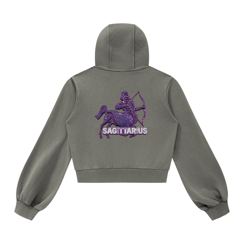 Sagittarius Vintage Wash Full Zip Hoodie