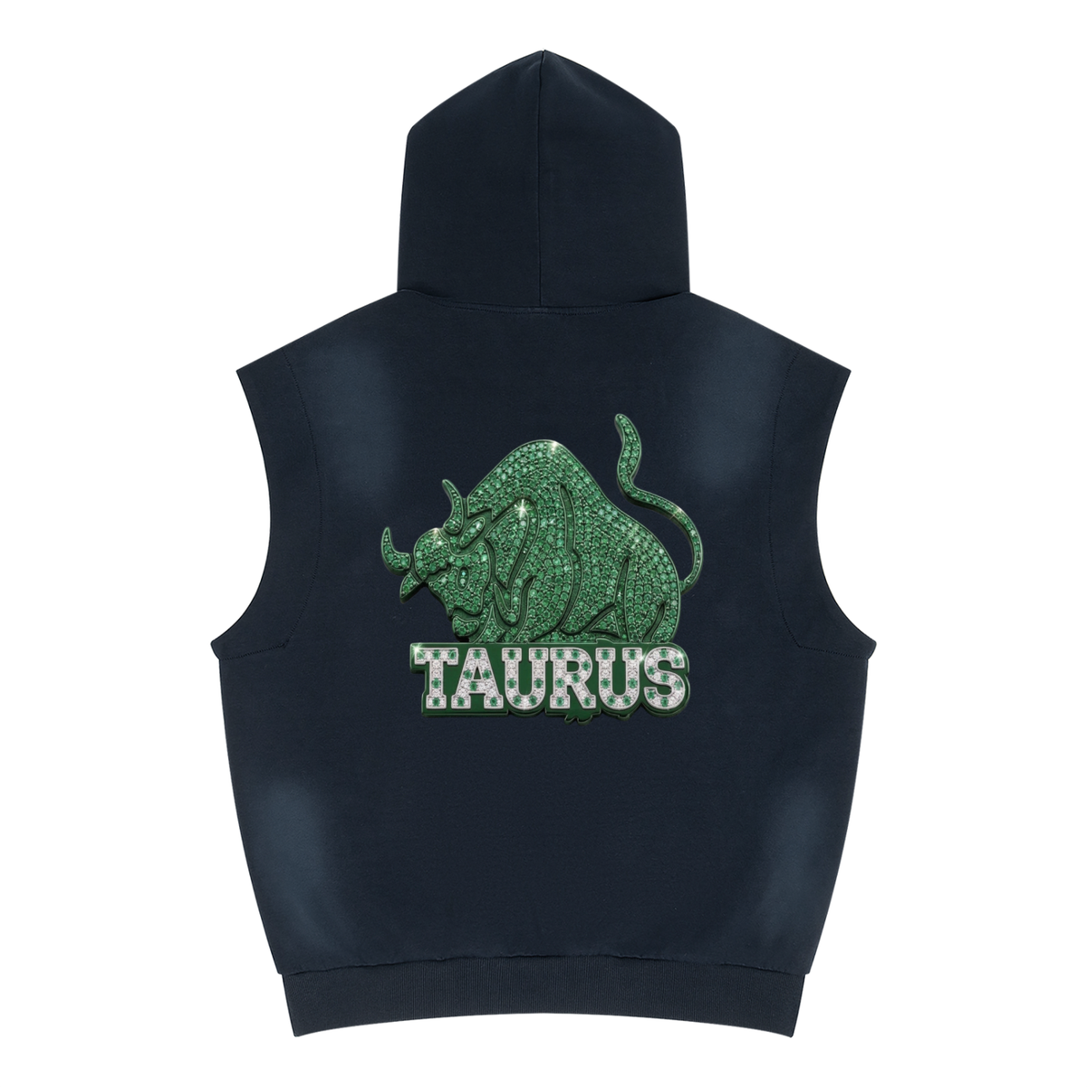 Taurus Unisex Vintage Wash Sun Fade Sleeveless Hoodie