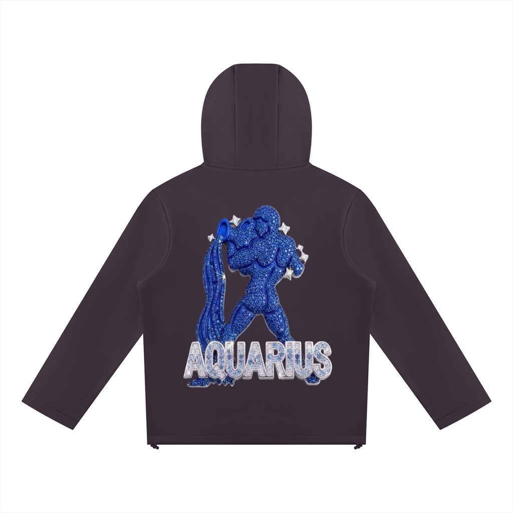 Aquarius Unisex Paneled Full Zip Hoodie
