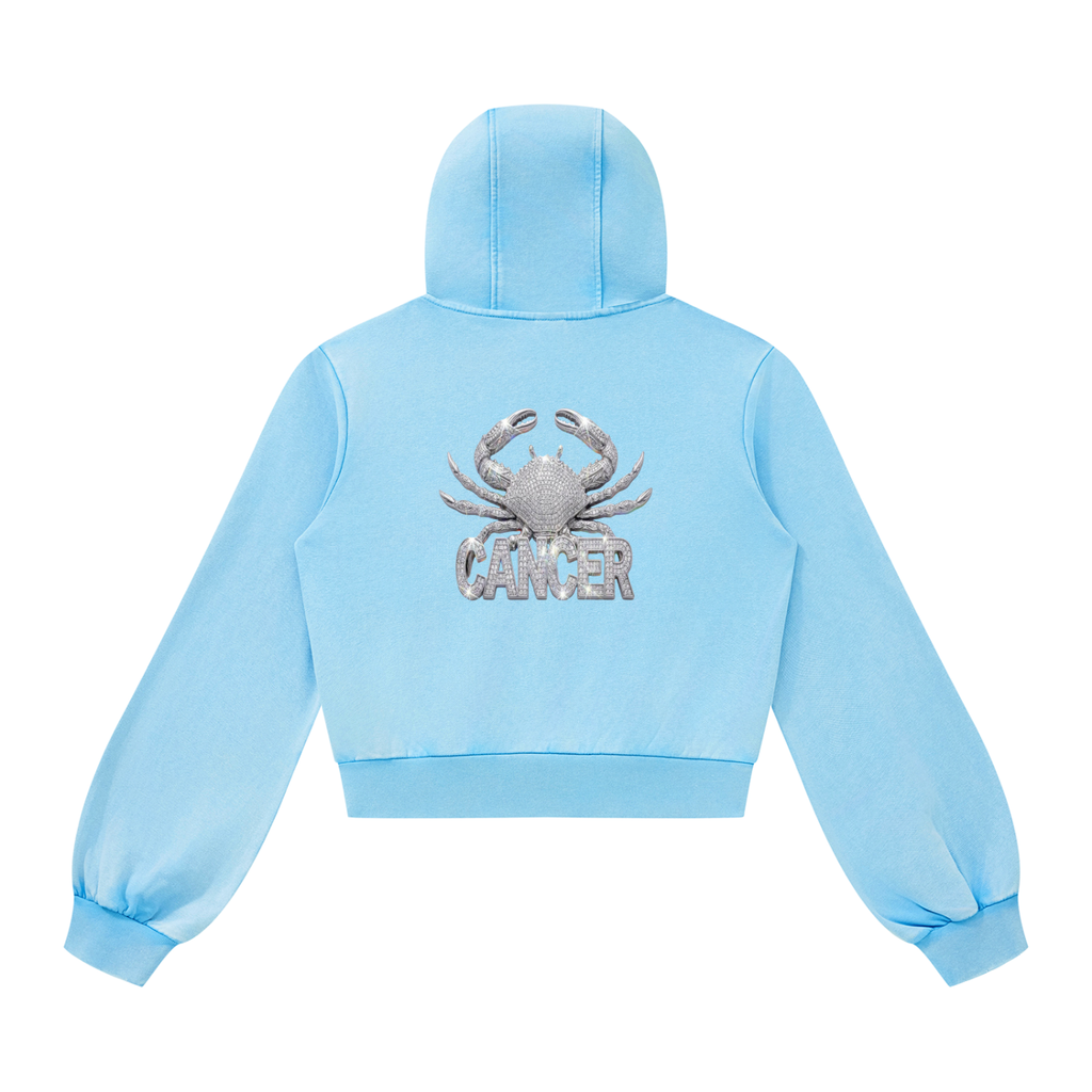 Cancer Vintage Wash Full Zip Hoodie