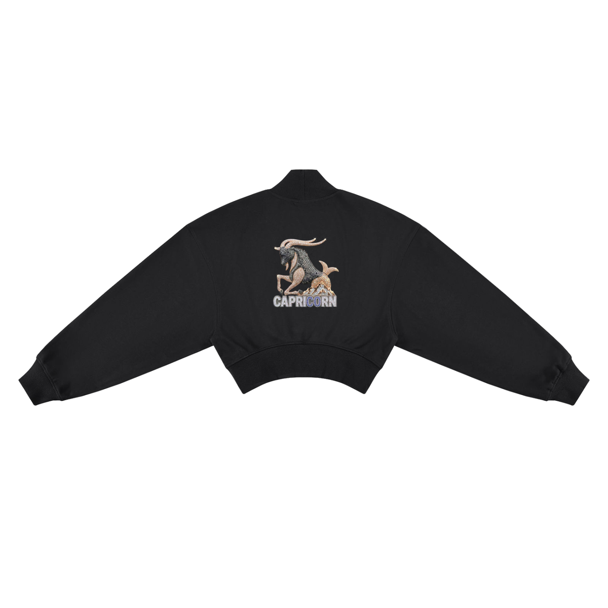Capricorn Women's Crop Mock Neck Sweatshirt