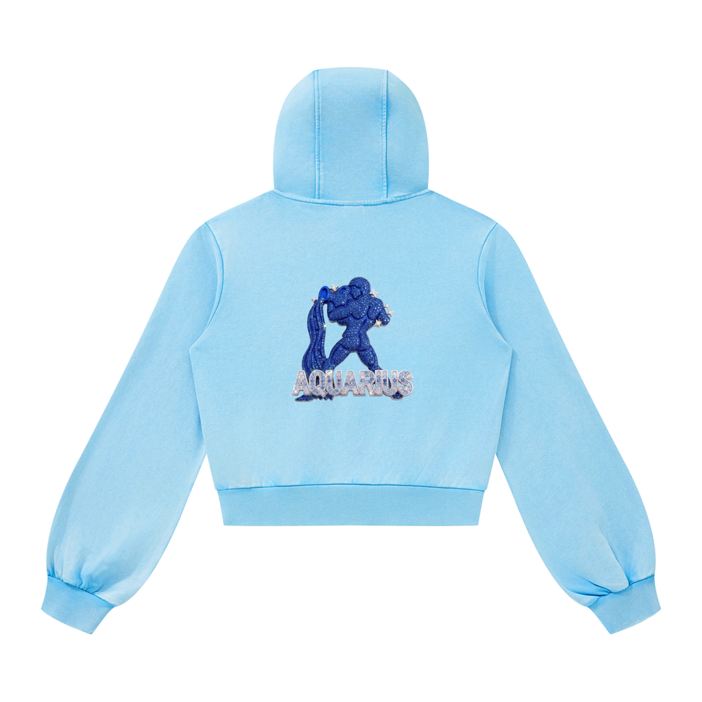 Aquarius Vintage Wash Full Zip Hoodie