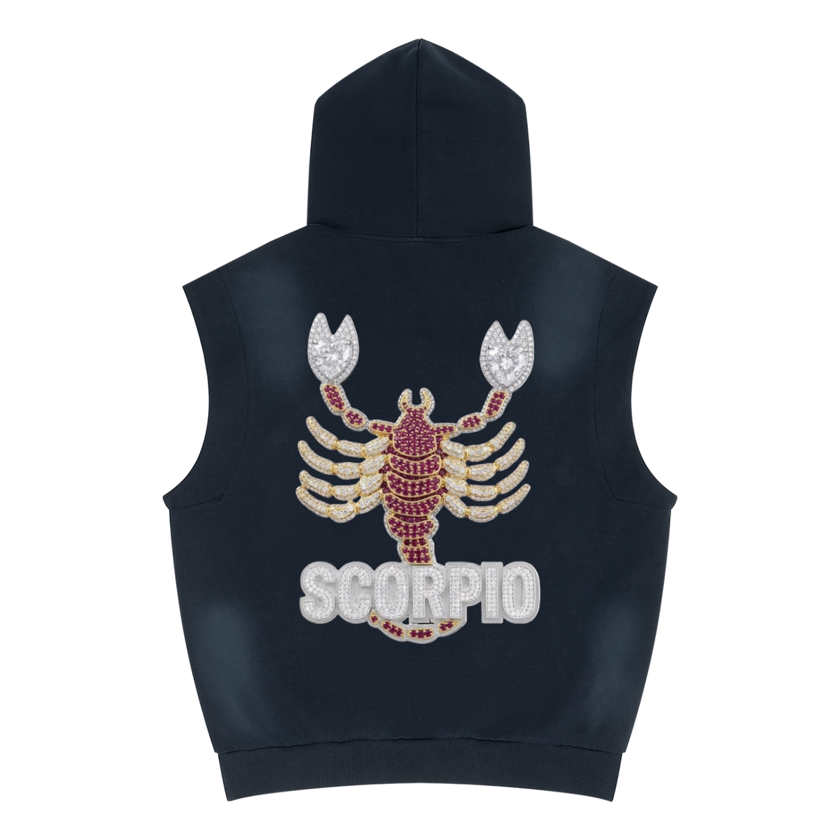 Scorpio Unisex Vintage Wash Sun Fade Sleeveless Hoodie