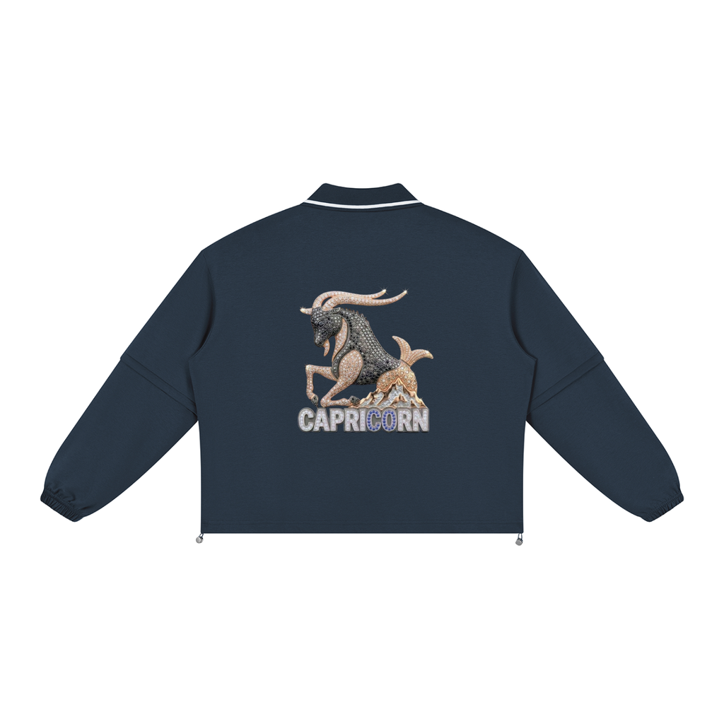 Capricorn Unisex Boxy Collared Detachable Sweatshirt
