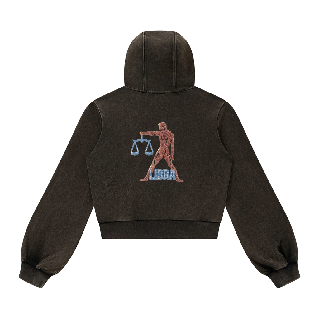 Libra Vintage Wash Full Zip Hoodie