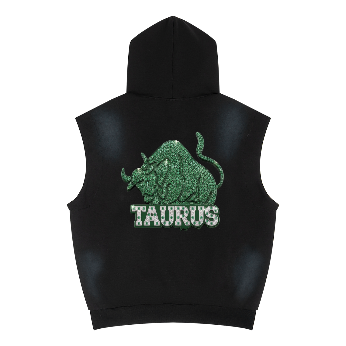 Taurus Unisex Vintage Wash Sun Fade Sleeveless Hoodie
