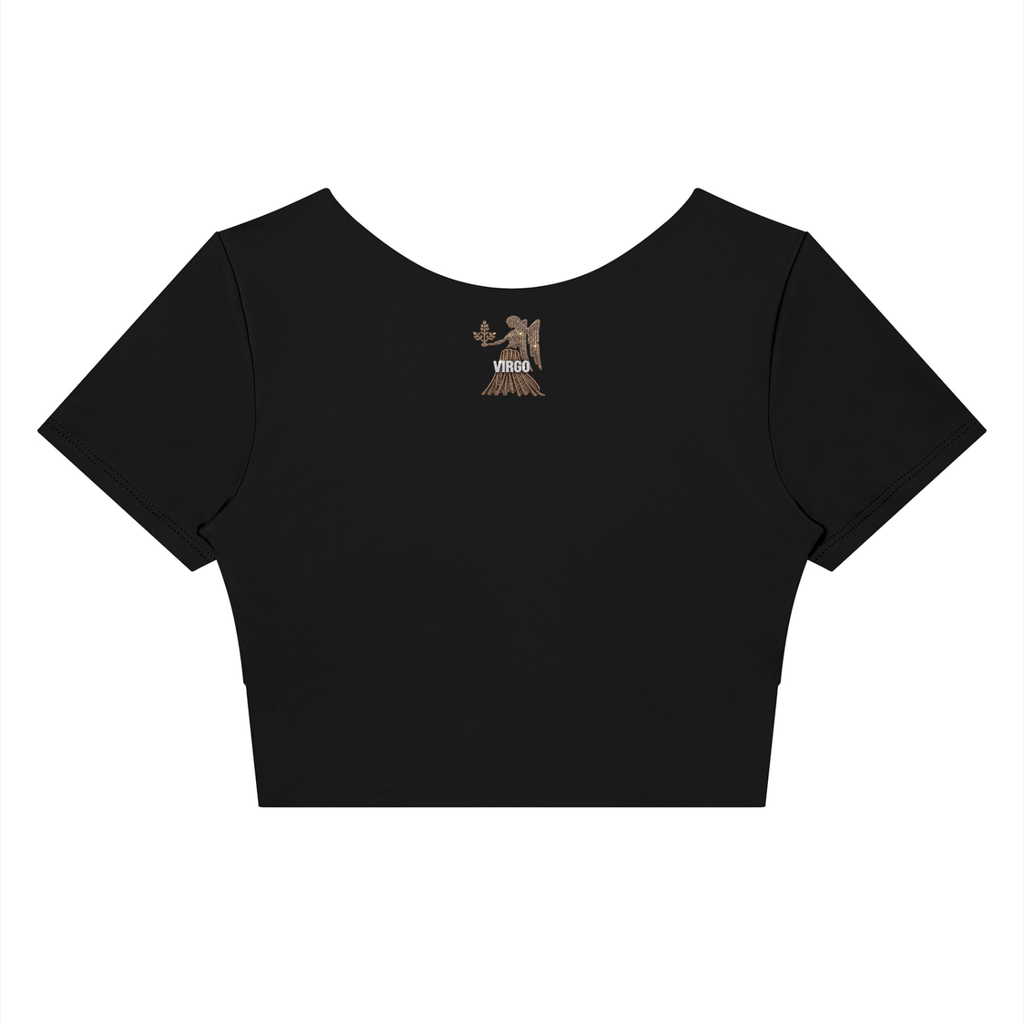 Virgo Women's Panelled Crop Yoga T-Shirt