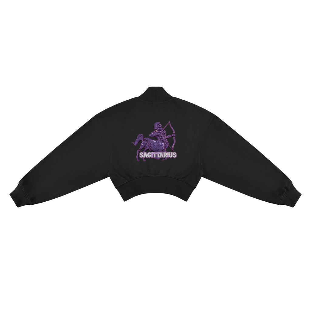 Sagittarius Women's Crop Mock Neck Sweatshirt