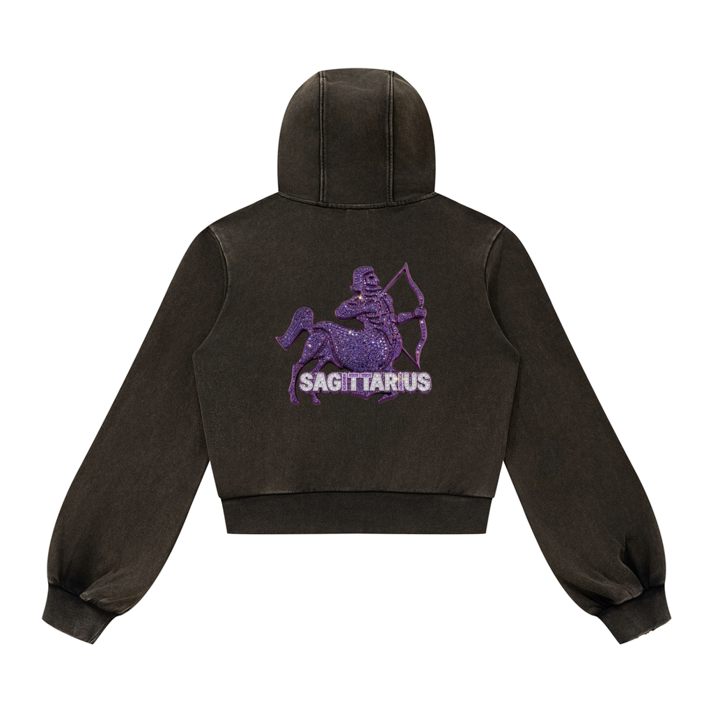 Sagittarius Vintage Wash Full Zip Hoodie