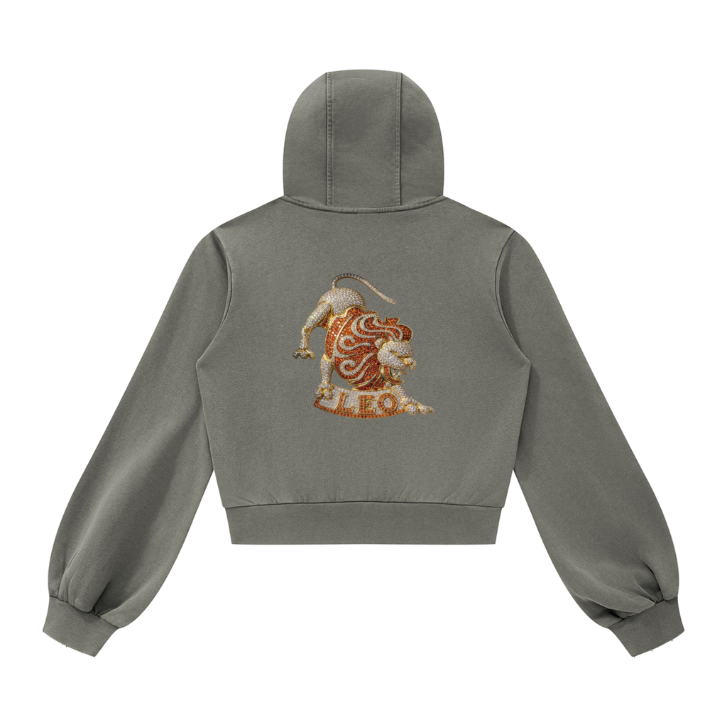 Leo Vintage Wash Full Zip Hoodie