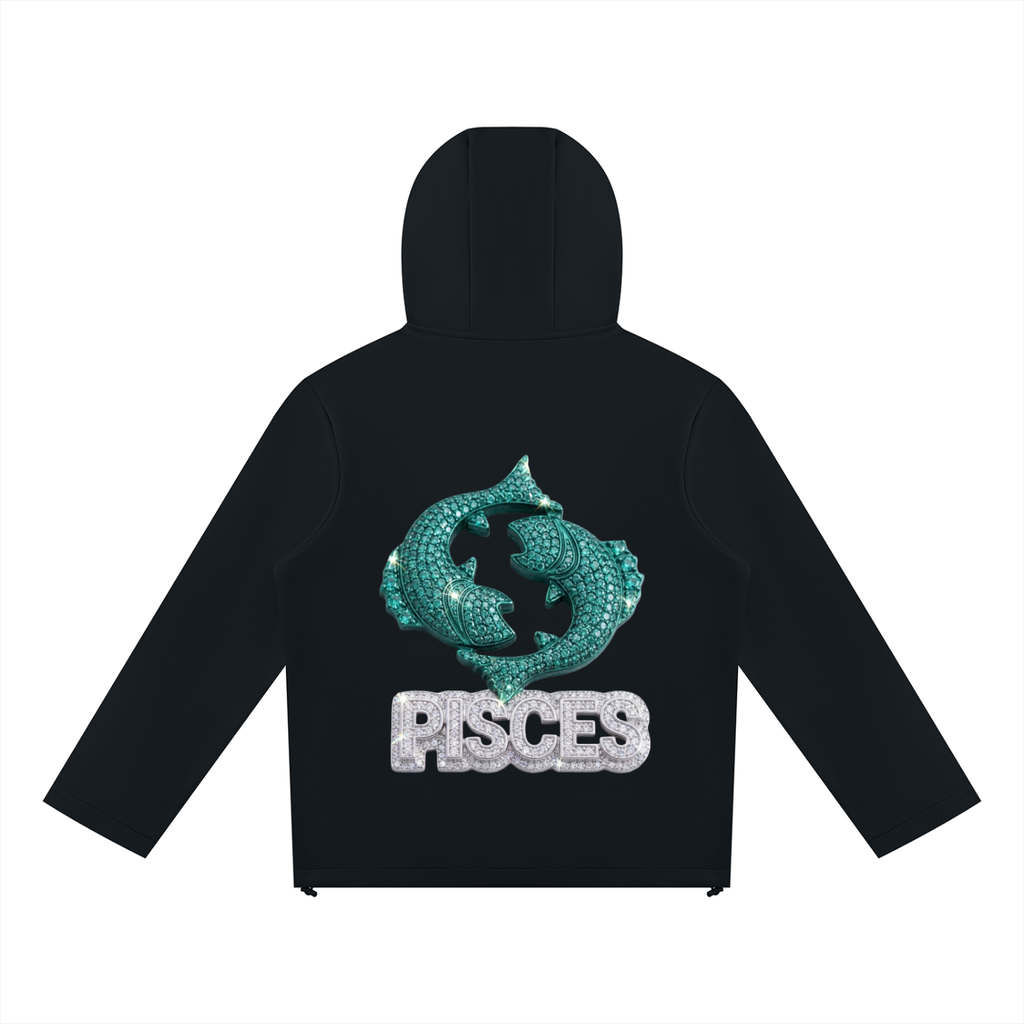 Pisces Unisex Paneled Full Zip Hoodie