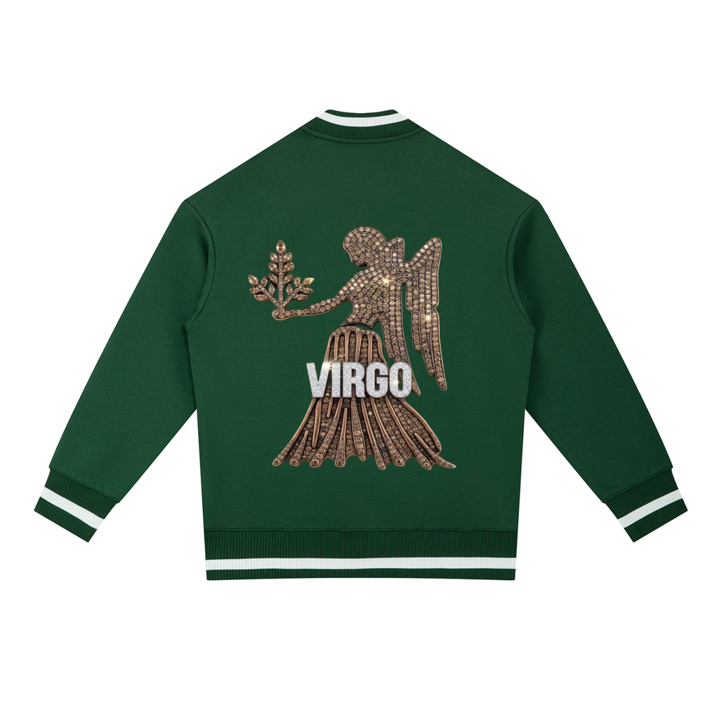Virgo Contrast Piping Zip Bomber Jacket