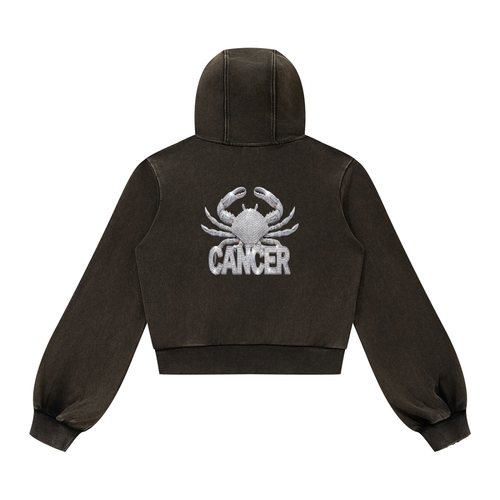 Cancer Vintage Wash Full Zip Hoodie