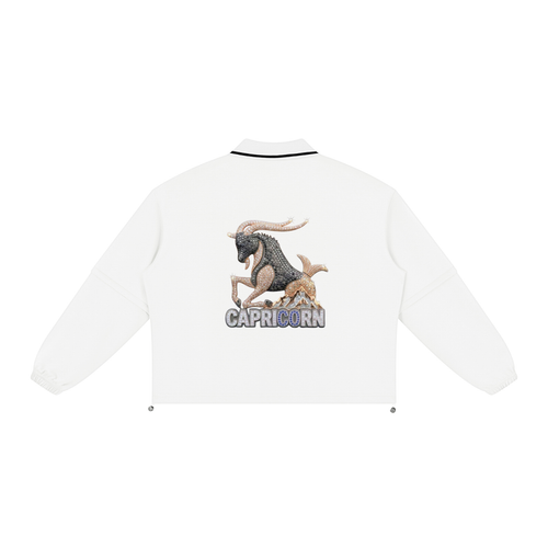 Capricorn Unisex Boxy Collared Detachable Sweatshirt