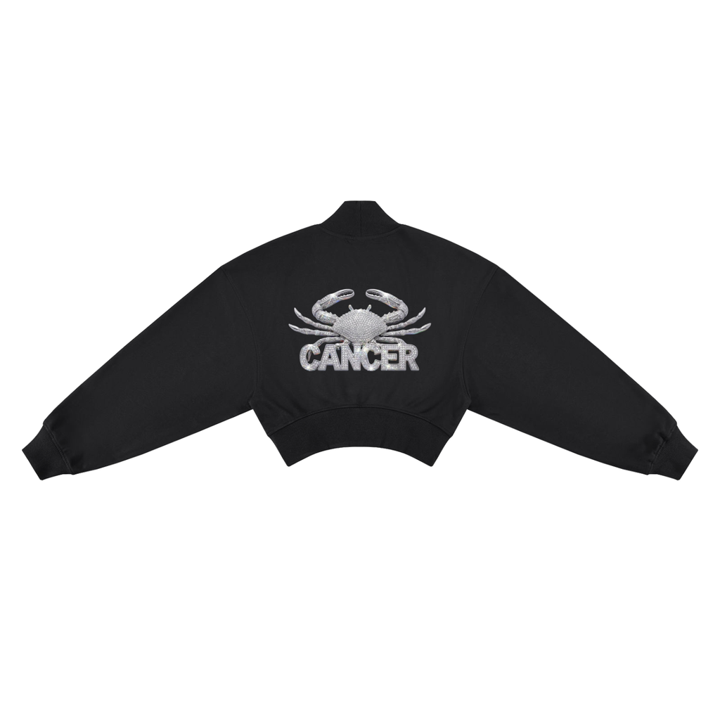 Cancer Women's Crop Mock Neck Sweatshirt