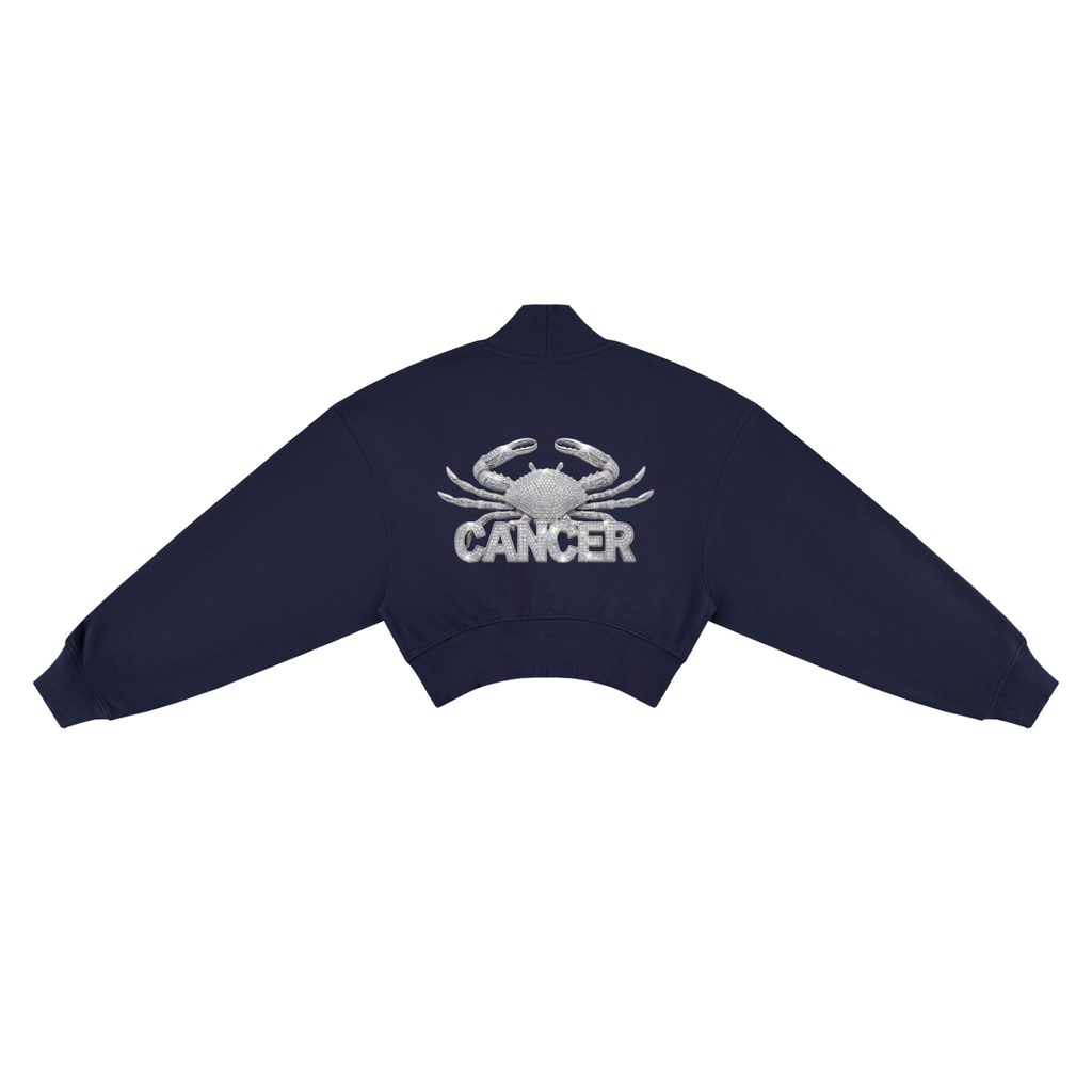 Cancer Women's Crop Mock Neck Sweatshirt