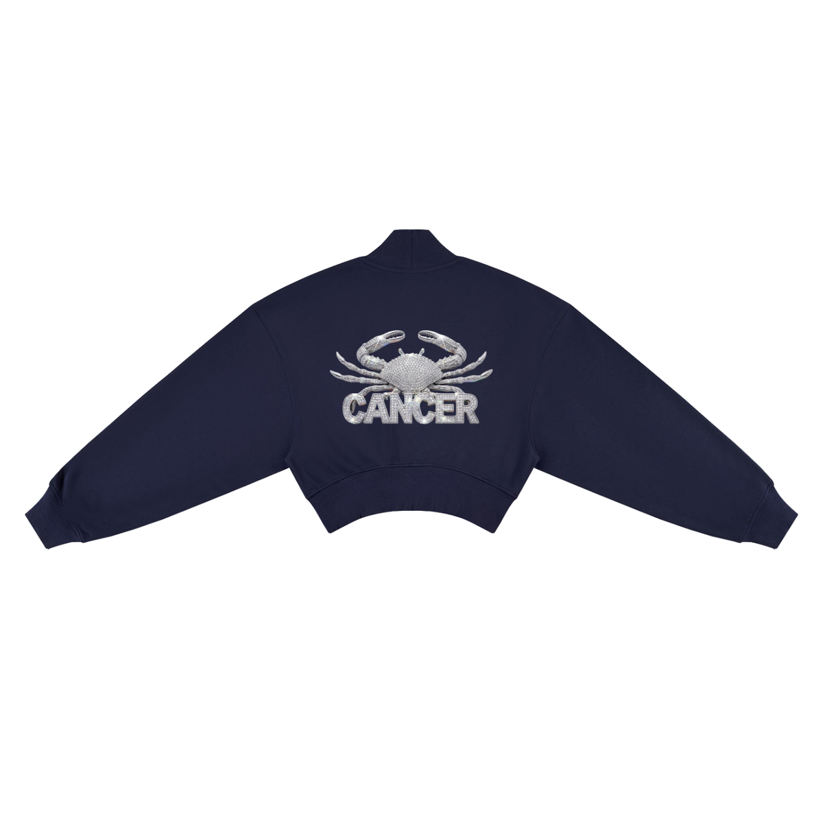 Cancer Women's Crop Mock Neck Sweatshirt