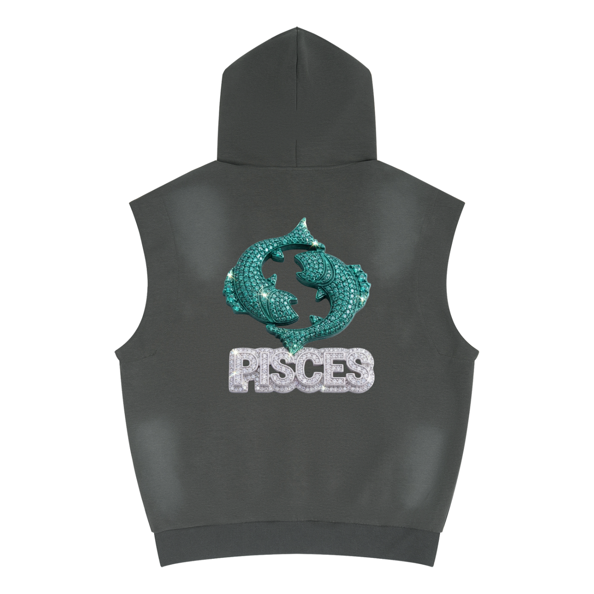 Pisces Unisex Vintage Wash Sun Fade Sleeveless Hoodie