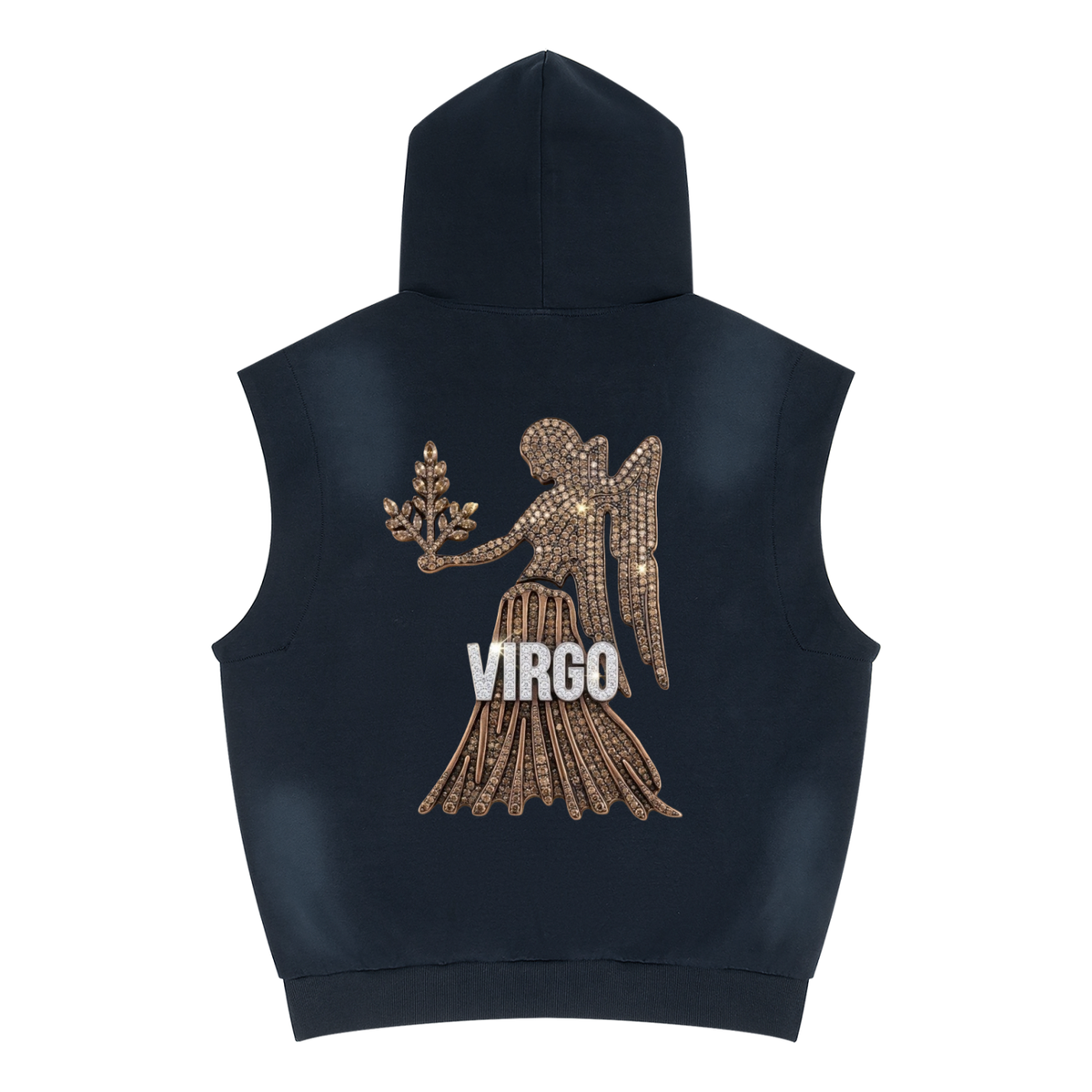 Virgo Unisex Vintage Wash Sun Fade Sleeveless Hoodie