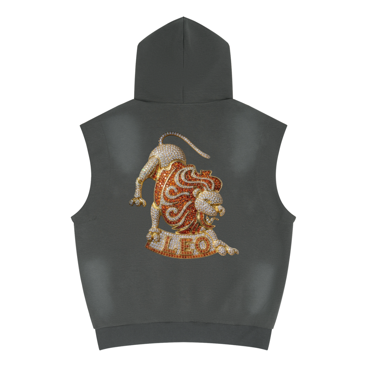 Leo Unisex Vintage Wash Sun Fade Sleeveless Hoodie
