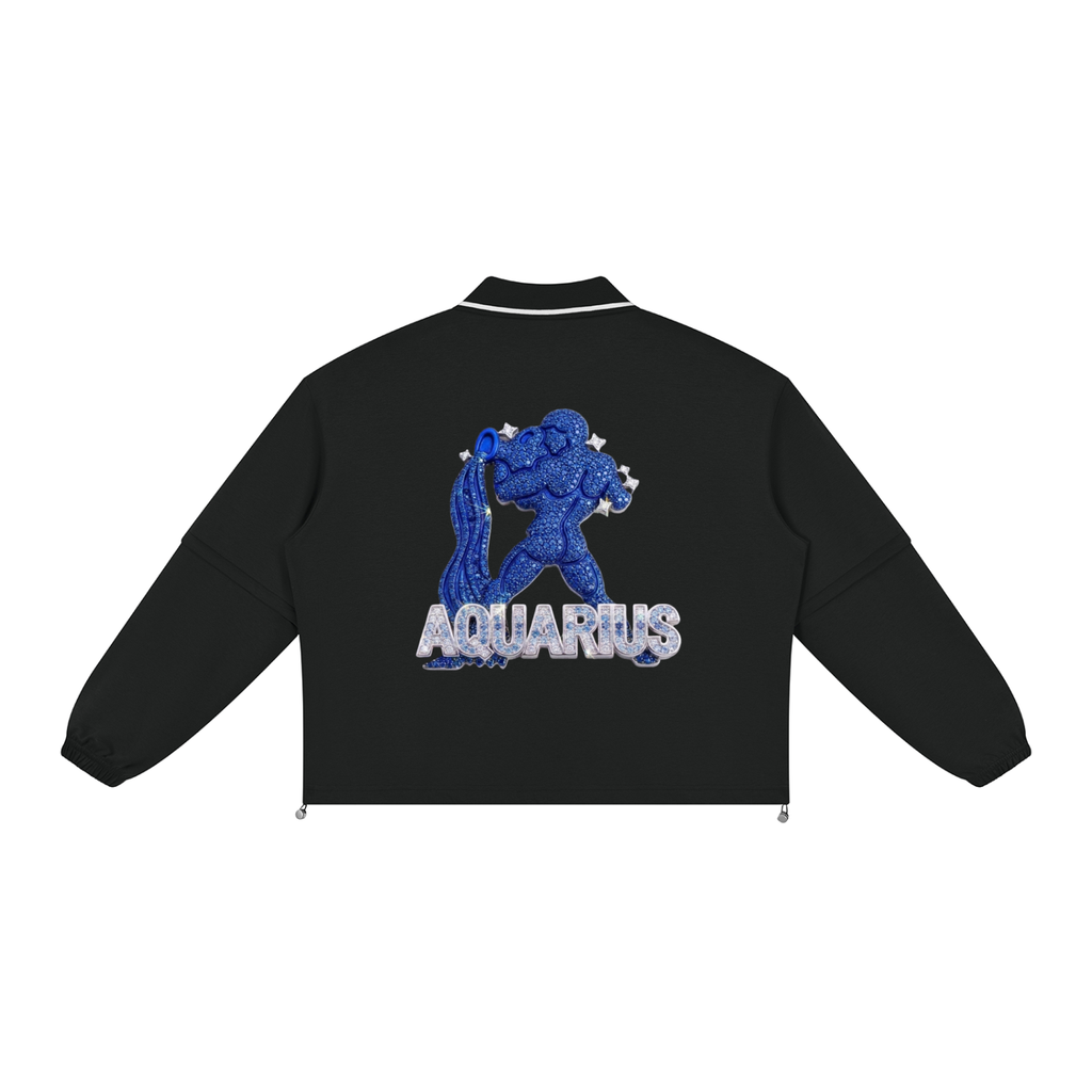Aquarius Unisex Boxy Collared Detachable Sweatshirt